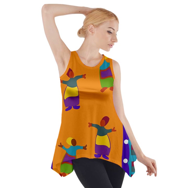 A Colorful Modern Illustration For Lovers Side Drop Tank Tunic
