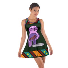 Owl A Colorful Modern Illustration For Lovers Cotton Racerback Dress by Simbadda