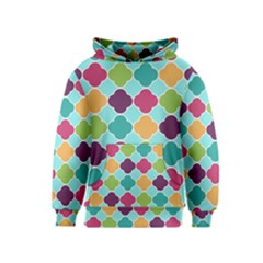 Colorful Quatrefoil Pattern Wallpaper Background Design Kids  Pullover Hoodie by Simbadda