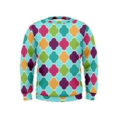 Colorful Quatrefoil Pattern Wallpaper Background Design Kids  Sweatshirt by Simbadda