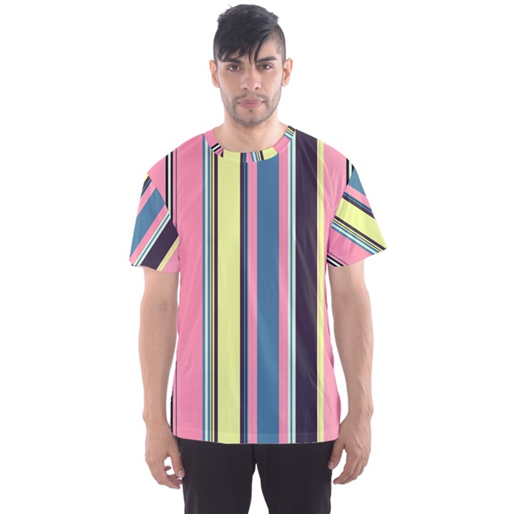 Seamless Colorful Stripes Pattern Background Wallpaper Men s Sport Mesh Tee