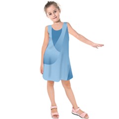 Abstract Blue Background Swirls Kids  Sleeveless Dress by Simbadda