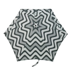 Shades Of Grey And White Wavy Lines Background Wallpaper Mini Folding Umbrellas by Simbadda
