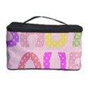 Pink Baby Love Text In Colorful Polka Dots Cosmetic Storage Case View1