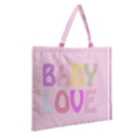 Pink Baby Love Text In Colorful Polka Dots Zipper Large Tote Bag View2