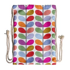 Colorful Bright Leaf Pattern Background Drawstring Bag (large) by Simbadda