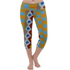 Abstract A Colorful Modern Illustration Capri Yoga Leggings by Simbadda