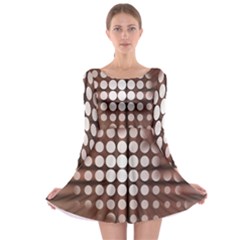 Technical Background With Circles And A Burst Of Color Long Sleeve Skater Dress by Simbadda