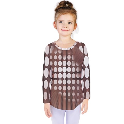 Technical Background With Circles And A Burst Of Color Kids  Long Sleeve Tee by Simbadda