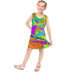 Background With Colorful Triangles Kids  Tunic Dress by Simbadda