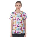 Wallpaper With The Words Thank You In Colorful Letters Women s Cotton Tee View1