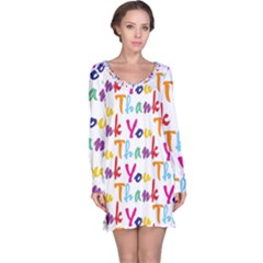 Wallpaper With The Words Thank You In Colorful Letters Long Sleeve Nightdress by Simbadda