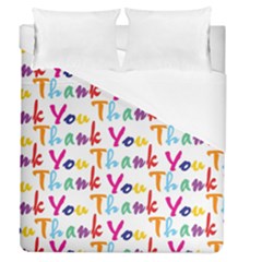 Wallpaper With The Words Thank You In Colorful Letters Duvet Cover (queen Size) by Simbadda