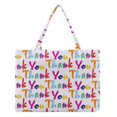 Wallpaper With The Words Thank You In Colorful Letters Medium Tote Bag by Simbadda