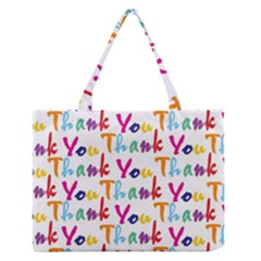 Wallpaper With The Words Thank You In Colorful Letters Medium Zipper Tote Bag by Simbadda