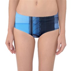 Modern Office Window Architecture Detail Mid-waist Bikini Bottoms