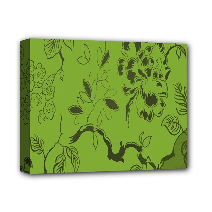 Abstract Green Background Natural Motive Deluxe Canvas 14  x 11 