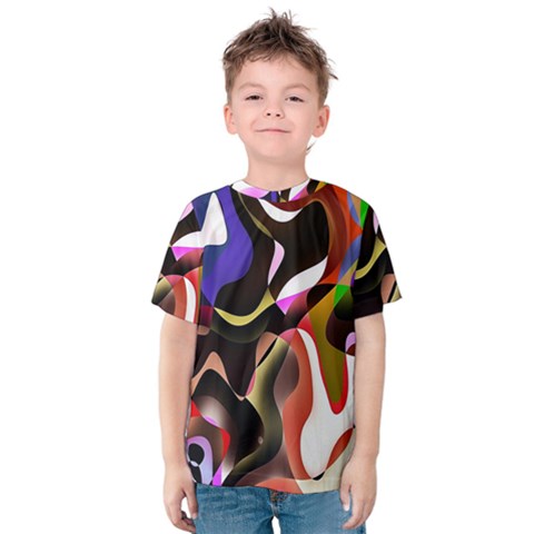 Colourful Abstract Background Design Kids  Cotton Tee by Simbadda