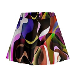 Colourful Abstract Background Design Mini Flare Skirt