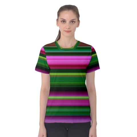 Multi Colored Stripes Background Wallpaper Women s Cotton Tee by Simbadda