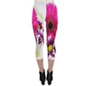 Pink Purple And White Flower Bouquet Capri Leggings  View2