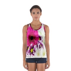 Pink Purple And White Flower Bouquet Women s Sport Tank Top  by Simbadda