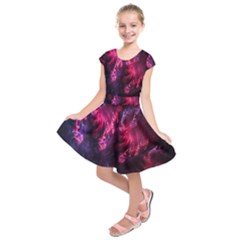 Abstract Fractal Background Wallpaper Kids  Short Sleeve Dress