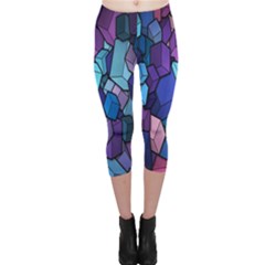 Cubes Vector Art Background Capri Leggings  by Simbadda