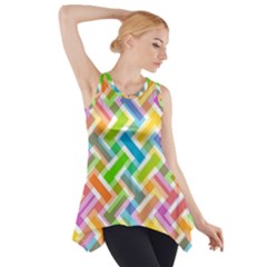 Abstract Pattern Colorful Wallpaper Background Side Drop Tank Tunic