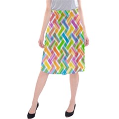 Abstract Pattern Colorful Wallpaper Background Midi Beach Skirt