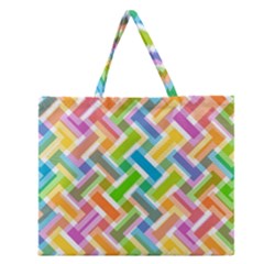 Abstract Pattern Colorful Wallpaper Background Zipper Large Tote Bag
