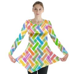 Abstract Pattern Colorful Wallpaper Background Long Sleeve Tunic 