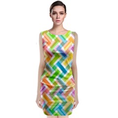 Abstract Pattern Colorful Wallpaper Background Classic Sleeveless Midi Dress