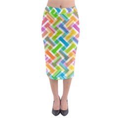 Abstract Pattern Colorful Wallpaper Background Midi Pencil Skirt by Simbadda