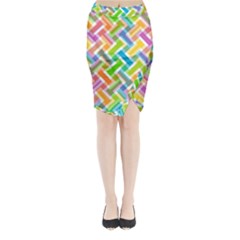 Abstract Pattern Colorful Wallpaper Background Midi Wrap Pencil Skirt