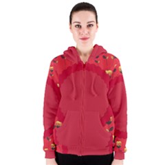 Floral Roses Pattern Background Seamless Women s Zipper Hoodie by Simbadda
