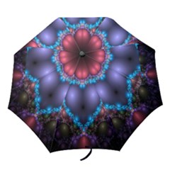 Blue Heart Fractal Image With Help From A Script Folding Umbrellas