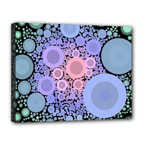 An Abstract Background Consisting Of Pastel Colored Circle Canvas 14  X 11  by Simbadda