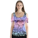 An Abstract Background Consisting Of Pastel Colored Circle Butterfly Sleeve Cutout Tee  View1