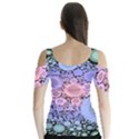 An Abstract Background Consisting Of Pastel Colored Circle Butterfly Sleeve Cutout Tee  View2