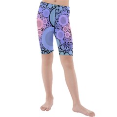 An Abstract Background Consisting Of Pastel Colored Circle Kids  Mid Length Swim Shorts