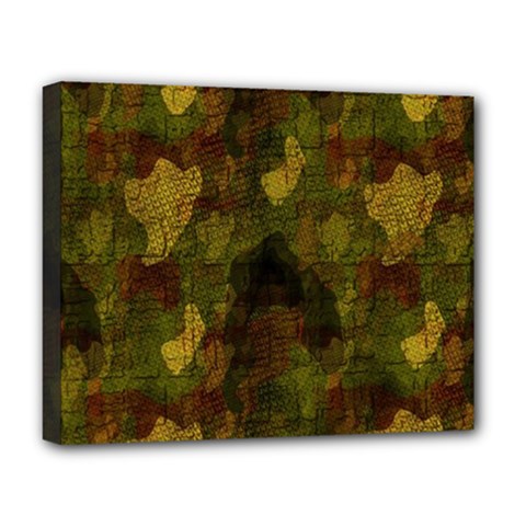 Textured Camo Deluxe Canvas 20  X 16   by Simbadda