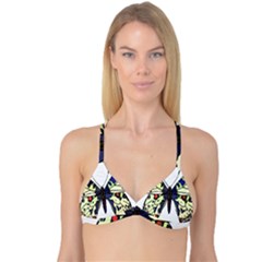 A Colorful Butterfly Image Reversible Tri Bikini Top by Simbadda