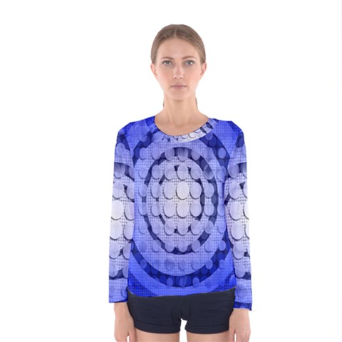 Abstract Background Blue Created With Layers Women s Long Sleeve Tee by Simbadda