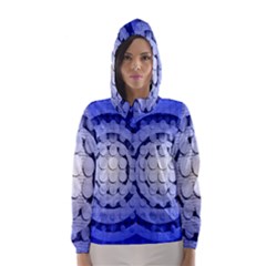 Abstract Background Blue Created With Layers Hooded Wind Breaker (Women)