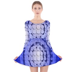 Abstract Background Blue Created With Layers Long Sleeve Velvet Skater Dress