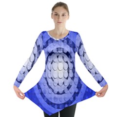 Abstract Background Blue Created With Layers Long Sleeve Tunic 