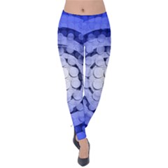 Abstract Background Blue Created With Layers Velvet Leggings by Simbadda