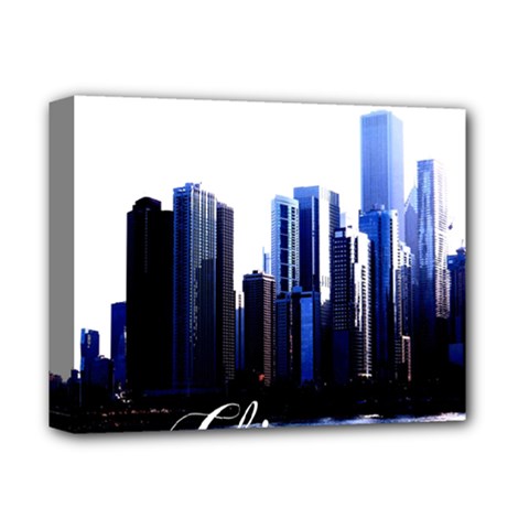 Abstract Of Downtown Chicago Effects Deluxe Canvas 14  X 11  by Simbadda