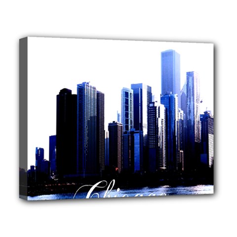 Abstract Of Downtown Chicago Effects Deluxe Canvas 20  X 16  